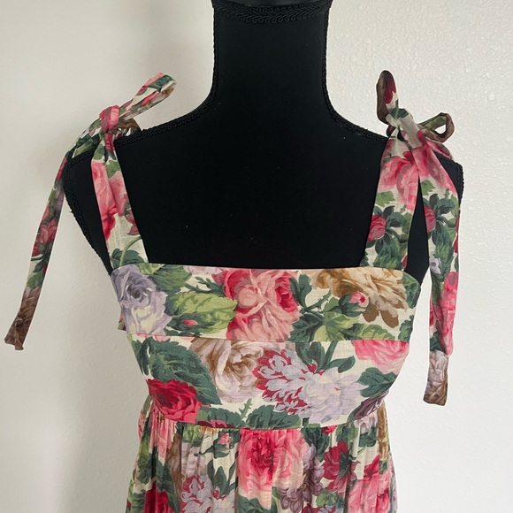 Zimmermann Pink and Green Ruffled Tiered Sundress - Picture 6 of 9